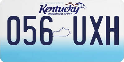 KY license plate 056UXH