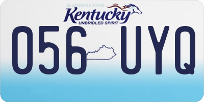 KY license plate 056UYQ