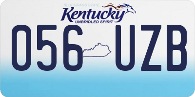 KY license plate 056UZB