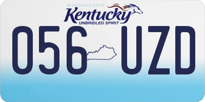 KY license plate 056UZD