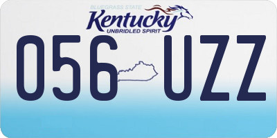 KY license plate 056UZZ