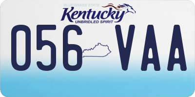KY license plate 056VAA