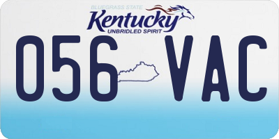 KY license plate 056VAC