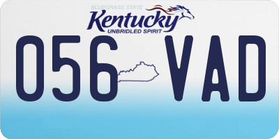 KY license plate 056VAD