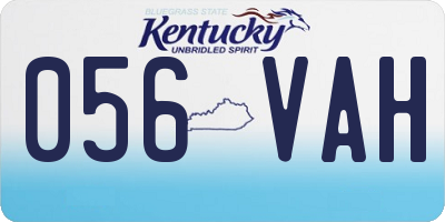 KY license plate 056VAH