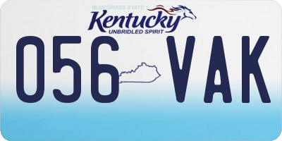 KY license plate 056VAK