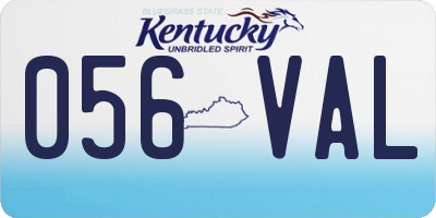 KY license plate 056VAL