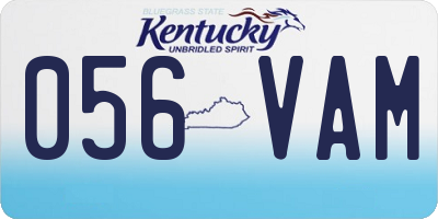 KY license plate 056VAM