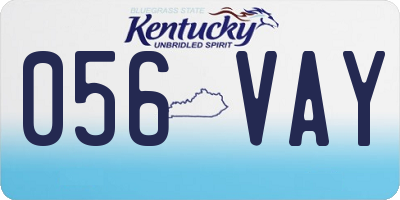 KY license plate 056VAY