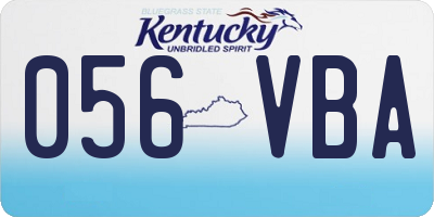 KY license plate 056VBA
