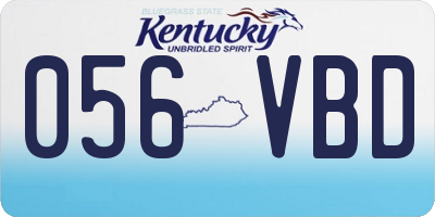 KY license plate 056VBD