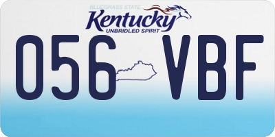 KY license plate 056VBF