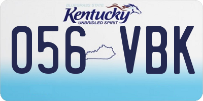 KY license plate 056VBK