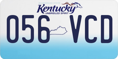 KY license plate 056VCD