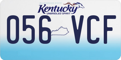 KY license plate 056VCF