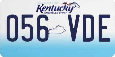 KY license plate 056VDE