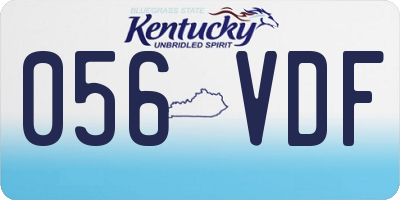 KY license plate 056VDF