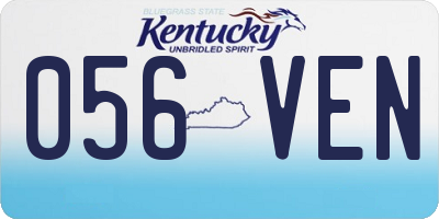 KY license plate 056VEN