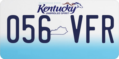 KY license plate 056VFR