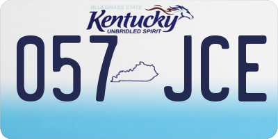 KY license plate 057JCE