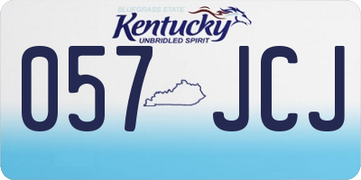 KY license plate 057JCJ
