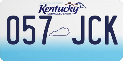 KY license plate 057JCK