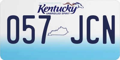 KY license plate 057JCN