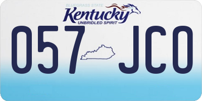 KY license plate 057JCO