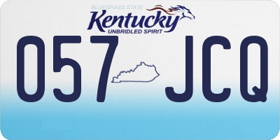 KY license plate 057JCQ