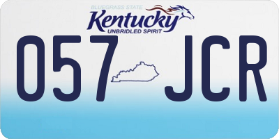 KY license plate 057JCR