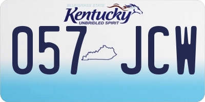 KY license plate 057JCW