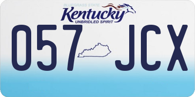 KY license plate 057JCX