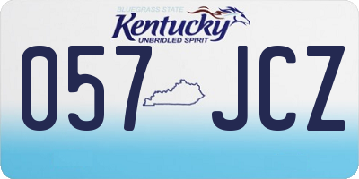 KY license plate 057JCZ