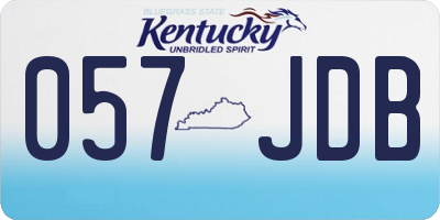KY license plate 057JDB