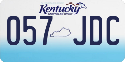 KY license plate 057JDC