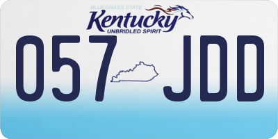 KY license plate 057JDD