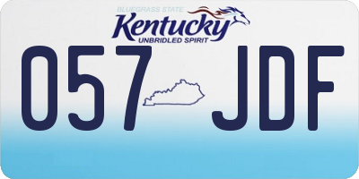 KY license plate 057JDF