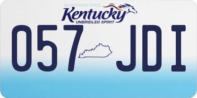 KY license plate 057JDI