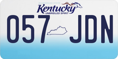 KY license plate 057JDN