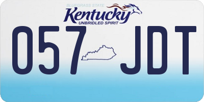 KY license plate 057JDT