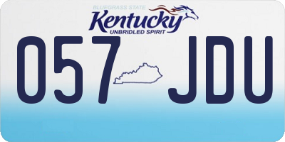 KY license plate 057JDU