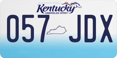 KY license plate 057JDX