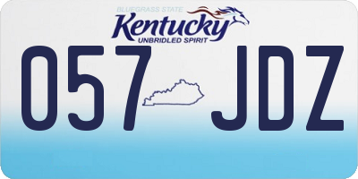 KY license plate 057JDZ