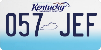 KY license plate 057JEF