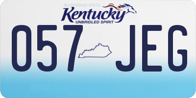 KY license plate 057JEG