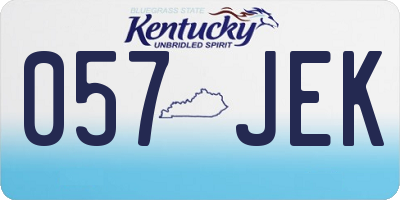 KY license plate 057JEK