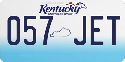 KY license plate 057JET