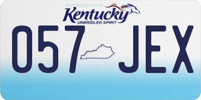 KY license plate 057JEX