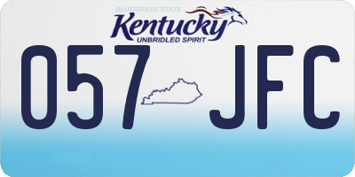 KY license plate 057JFC