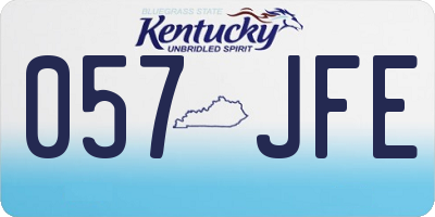 KY license plate 057JFE